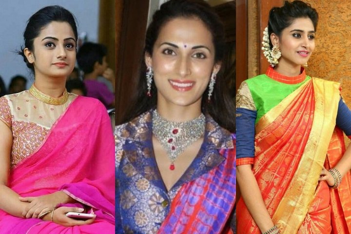 20+ Unique and Stylish Collar Neck Blouse Designs in 2018