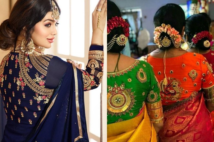 Embroidery Work Blouses with Back Neck Designs That Suits Every Saree