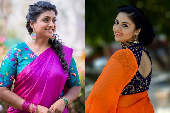 Plain Sarees With Beautiful Contrast Designer Blouses – Try It Once