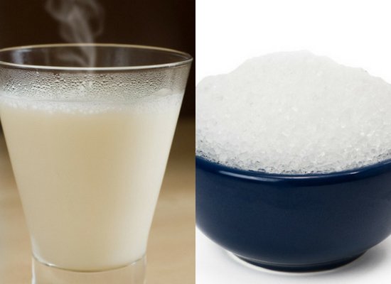 Hot milk and baking soda