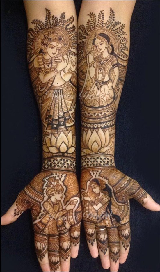 Dulhan Mehandi Krishna Design