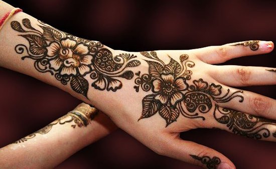 Flower Engagement Mehndi Design