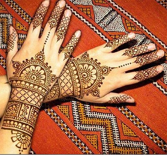 Latest bracelet mehandi design for brides