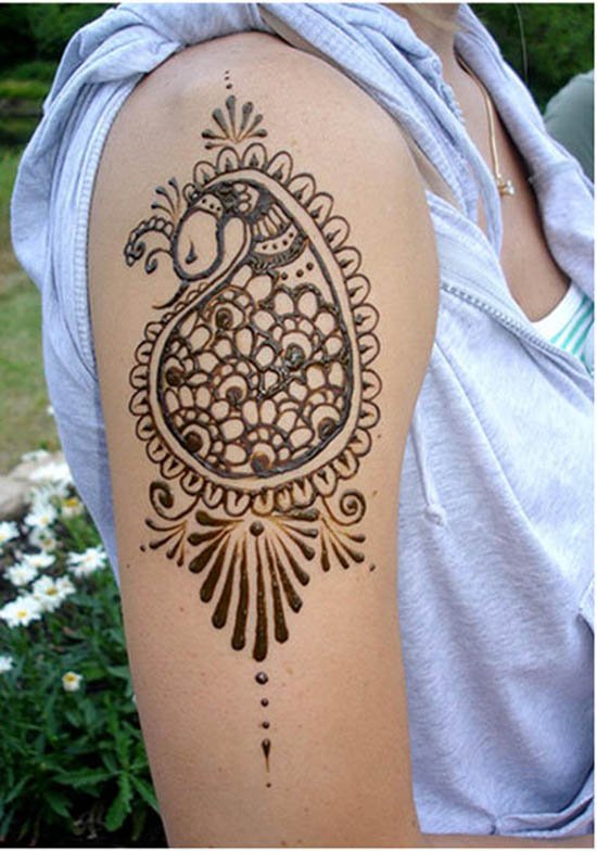 Unique Peacock Mehndi Pattern