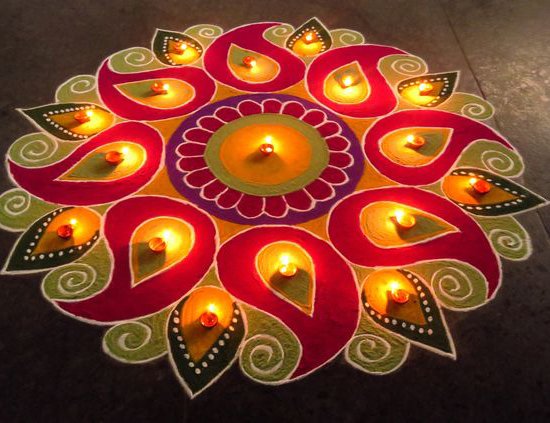 beautiful colorful diwali rangoli patterns