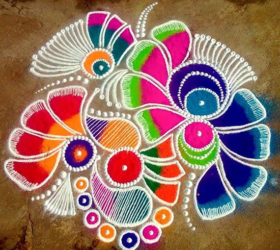 Twisted diwali rangoli pattern