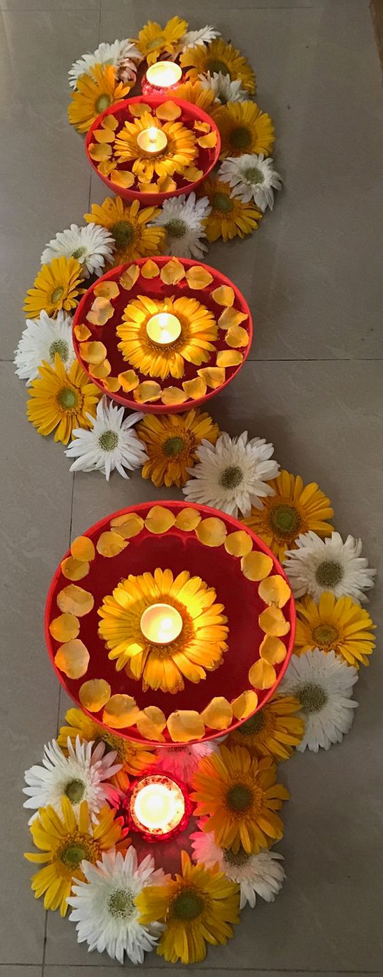 beautiful orchids rangoli diwali designs