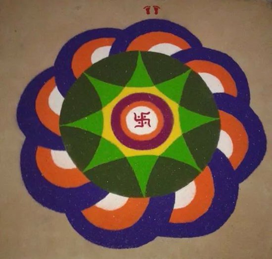 swastik rangoli designs