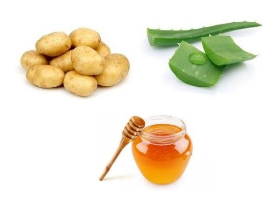 Potato, honey and aloe vera hair mask: