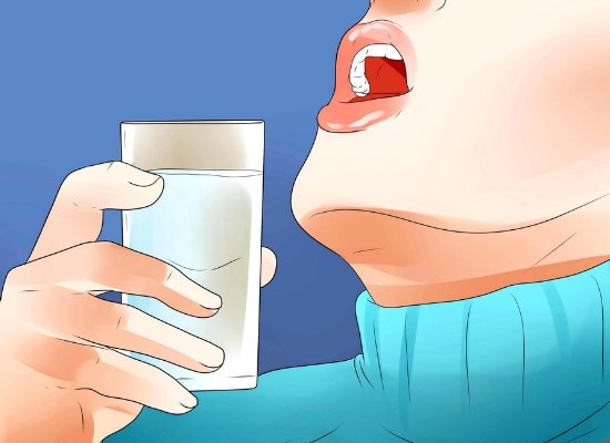 Warm salt water gargle