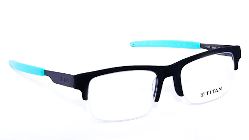 Black Square Semi-Rimmed Eyeglasses