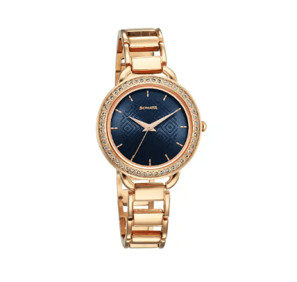 Blue Dial Metal Strap Watch For Women